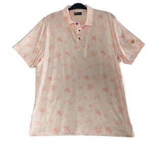 Jack Nicklaus Men's Pink Palm Tree‎ Golf Polo Short Sleeve Shirt Size XL NWOT